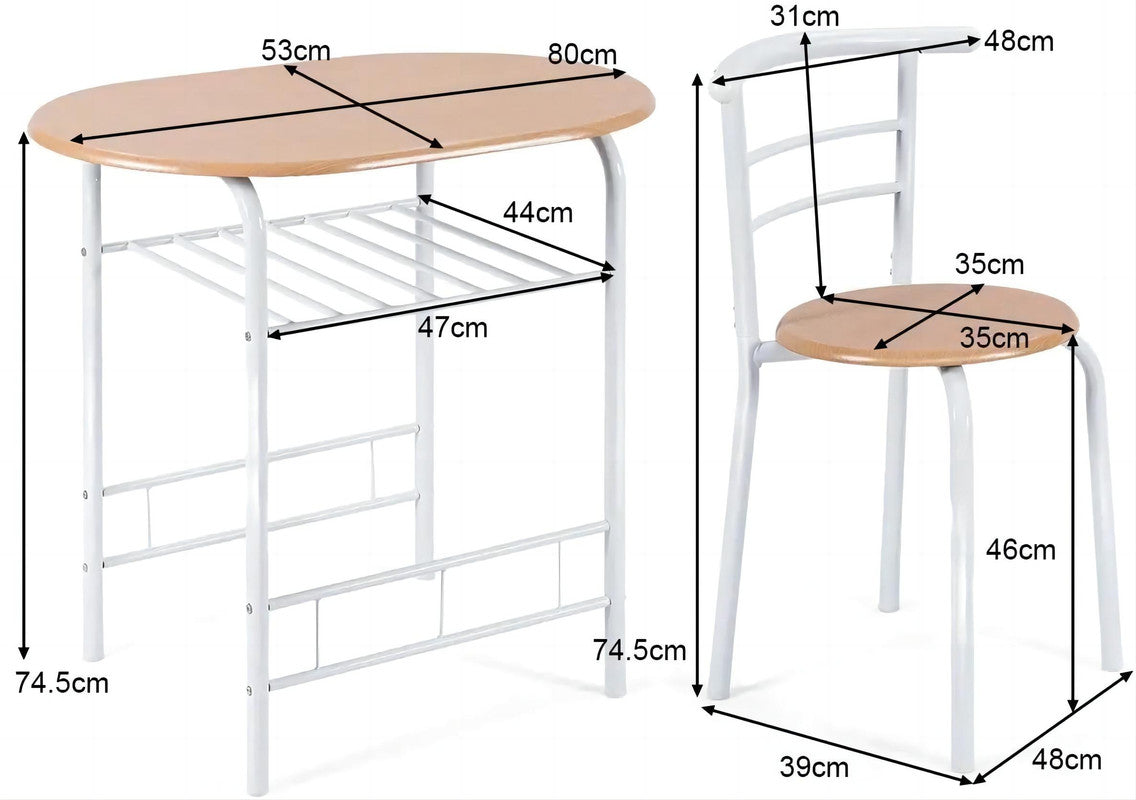 Wasori 3-Piece Patio Dining Set